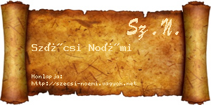 Szécsi Noémi névjegykártya