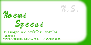 noemi szecsi business card